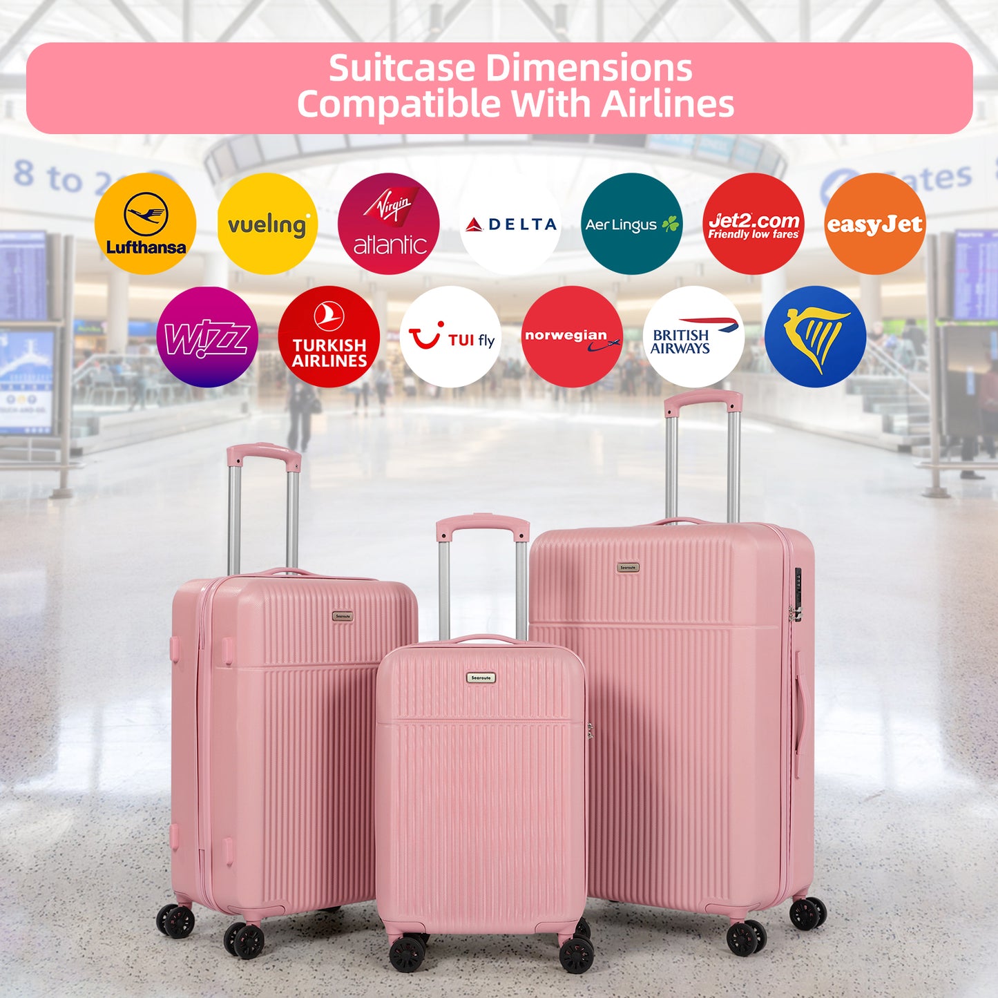 Searoute Large Suitcase Pink