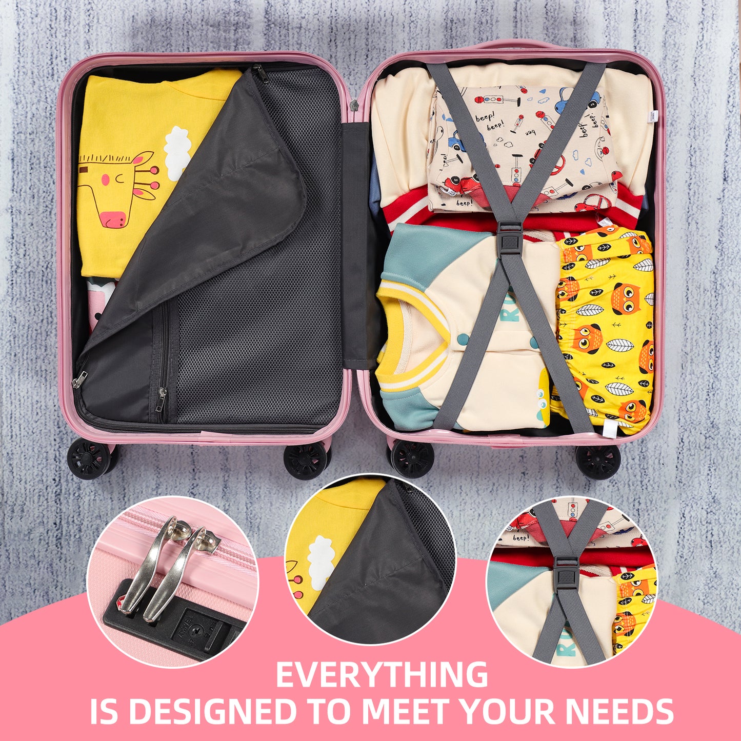 Searoute Large Suitcase Pink