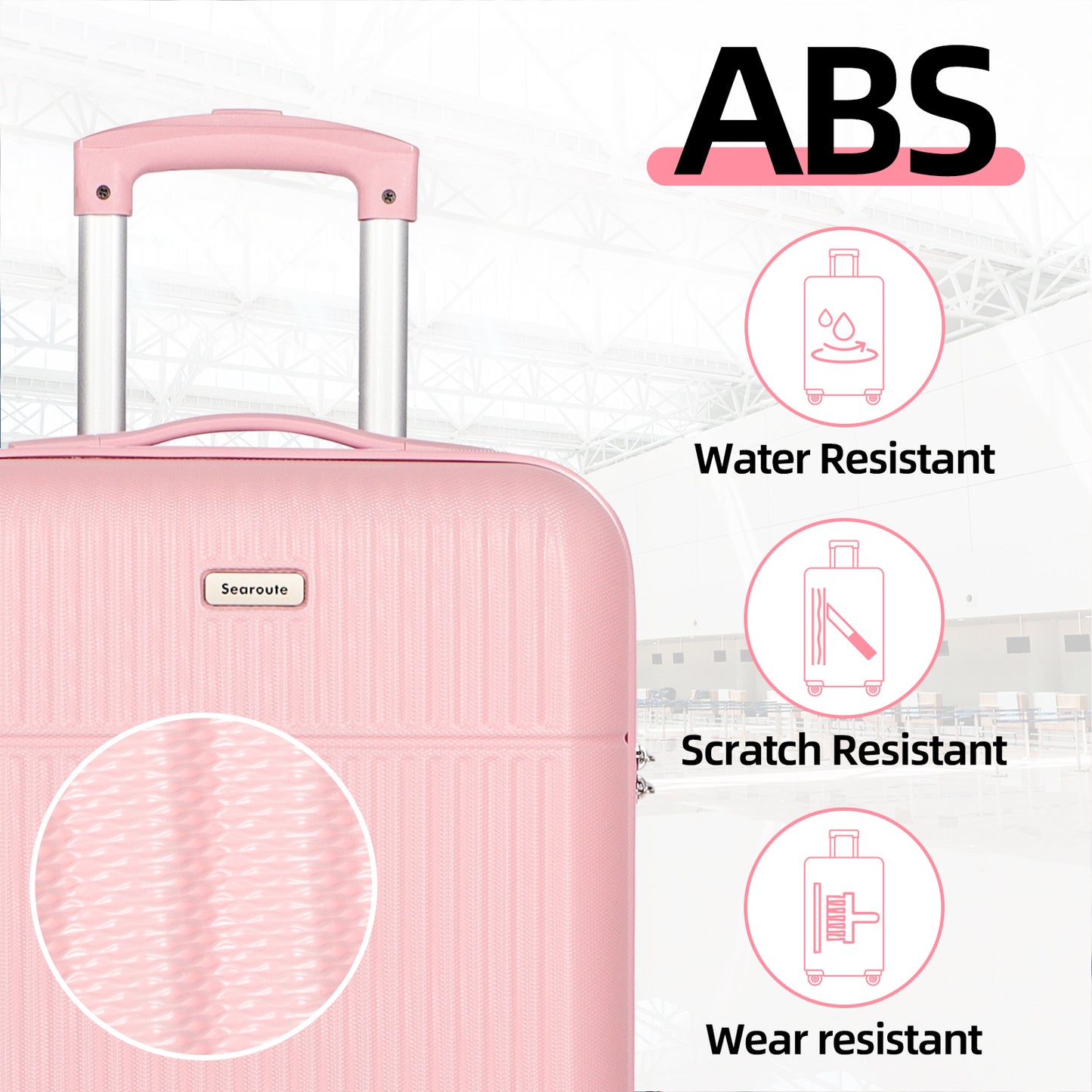 Searoute Large Suitcase Pink