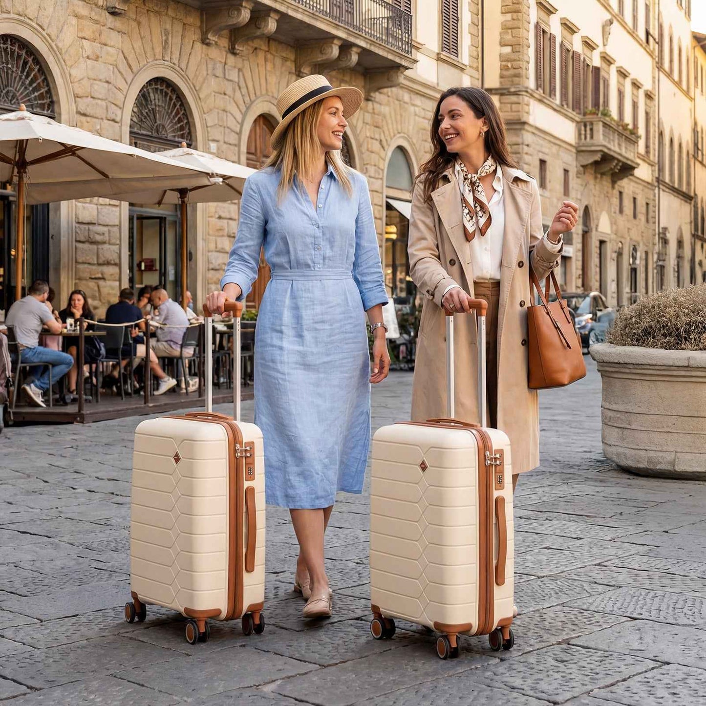 Tavoxda Lightweight PP Hardshell 3 Piece Luggage Sets Cream