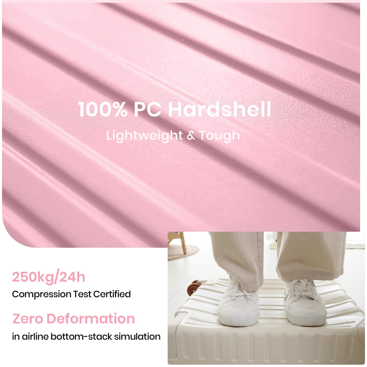 Tavoxda Carry-On Suitcase Pink New Model