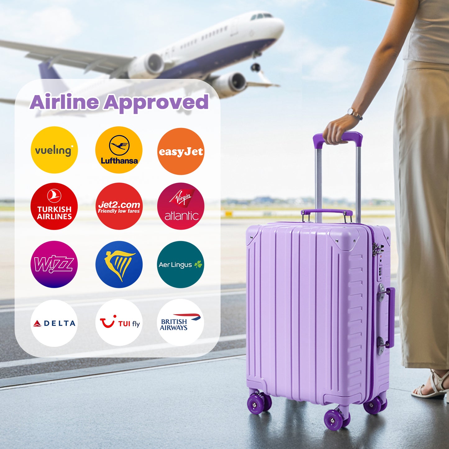 Tavoxda Cabin Suitcase Purple New Model