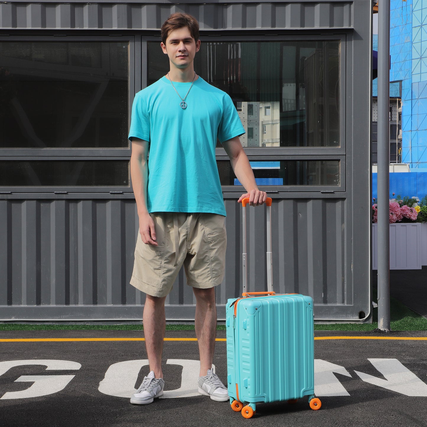 Tavoxda Carry-On Suitcase Lake Blue New Model