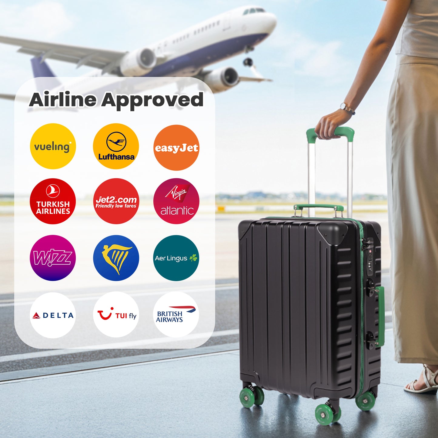 Tavoxda Cabin Suitcase Black New Model