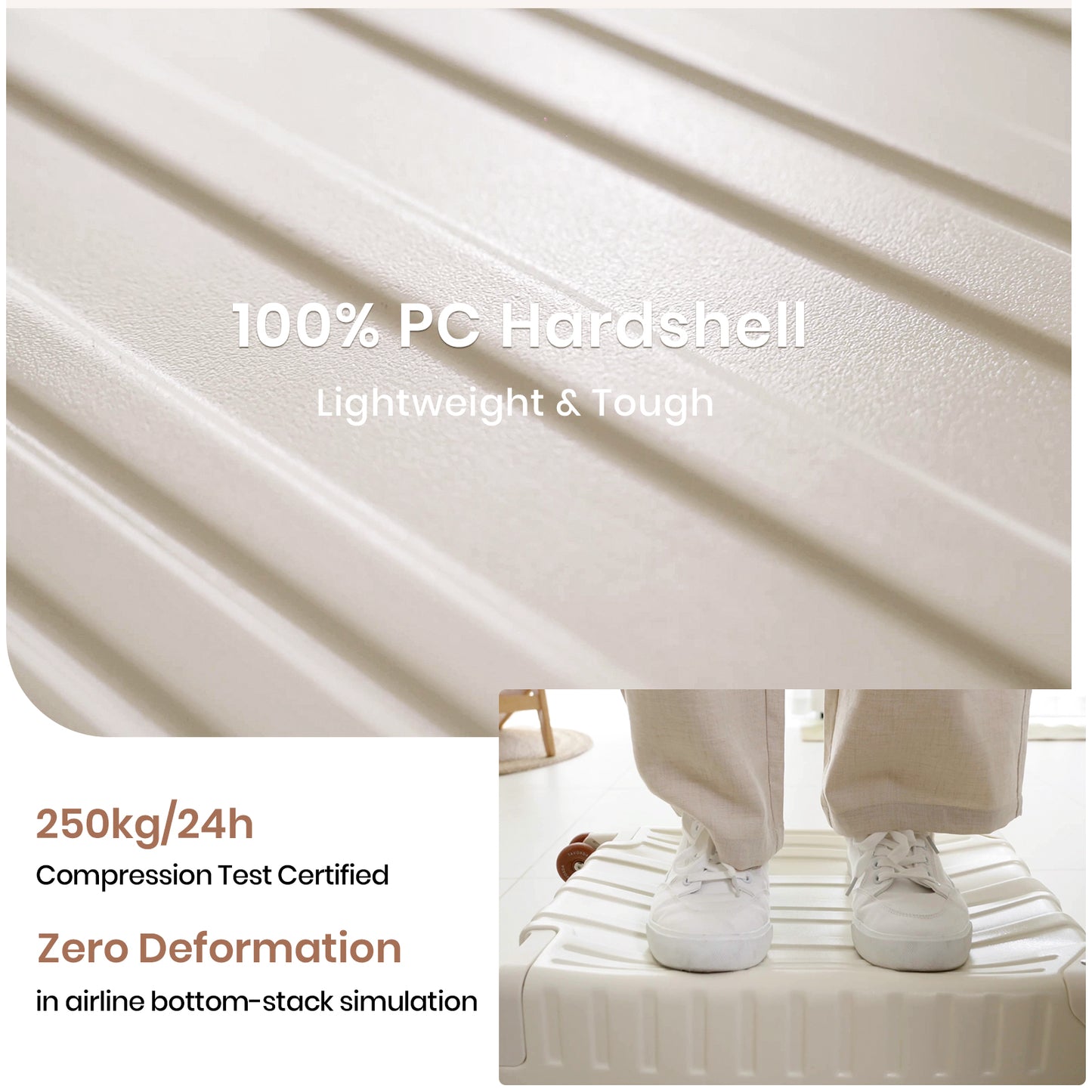 Tavoxda Cabin Suitcase Cream New Model