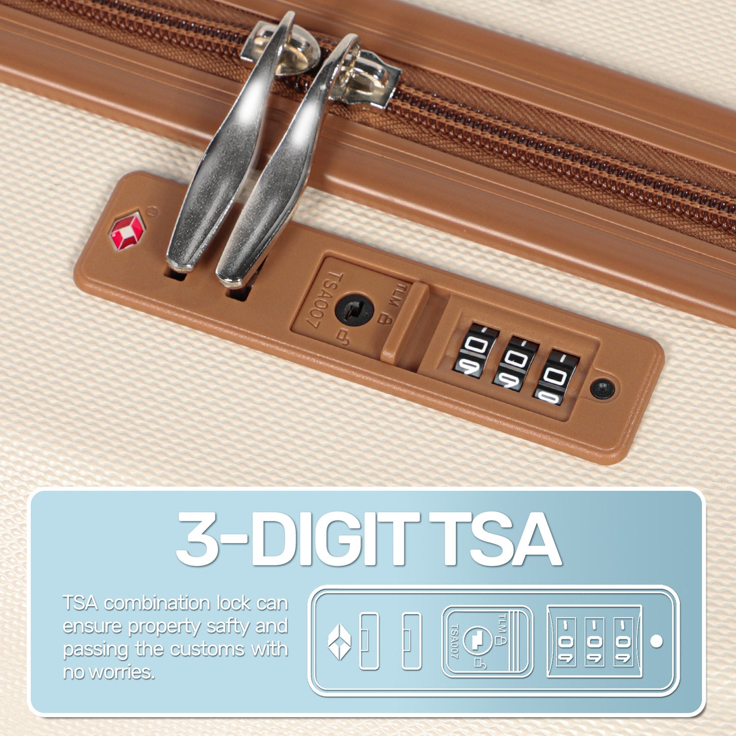 Travel Luggage Sets 3 in Cream
