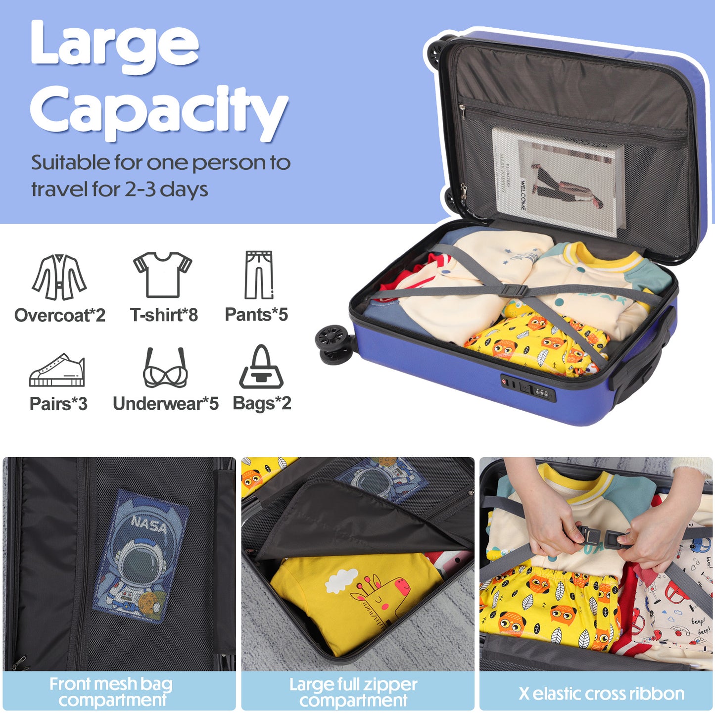 Searoute Cabin Suitcase in Blue
