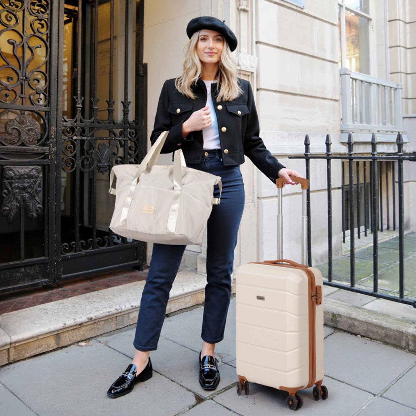 Lightweight Cabin Luggage Set Cream