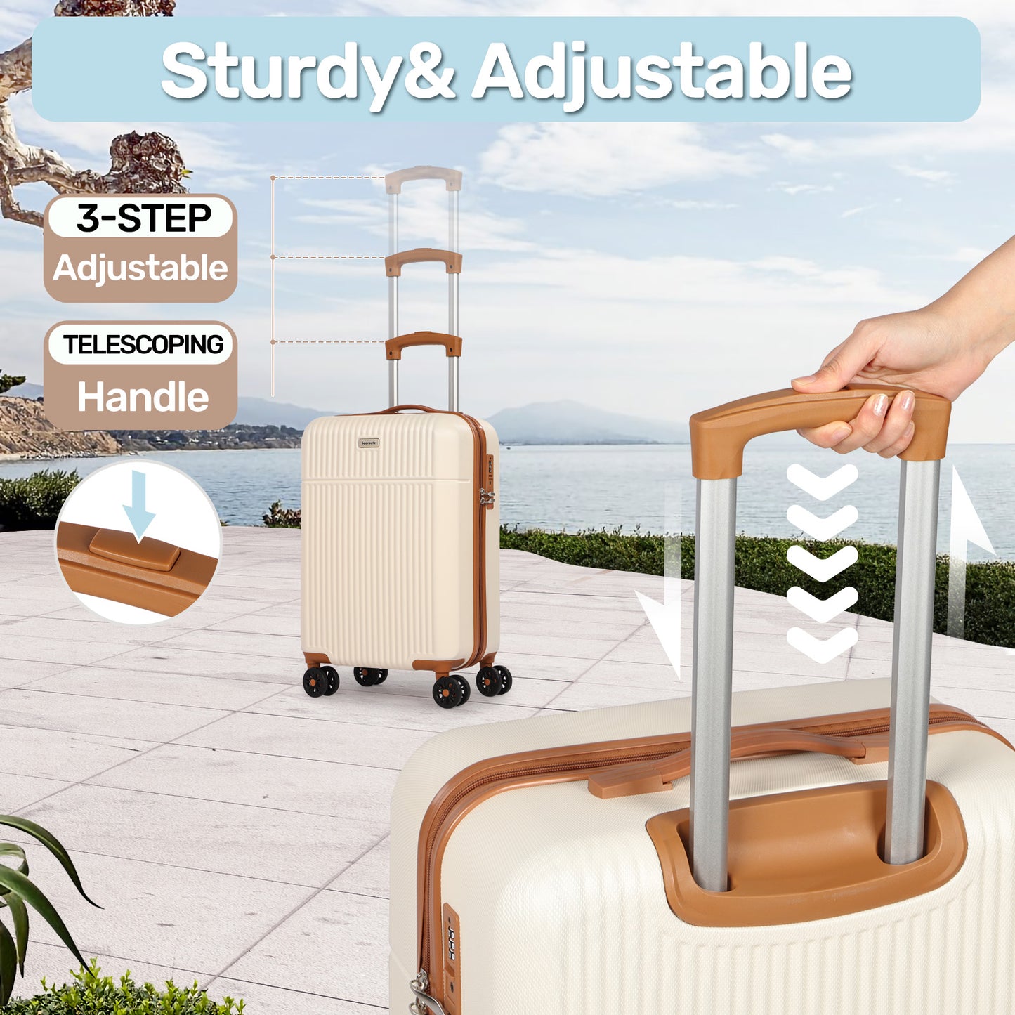 Searoute Large Suitcase Cream