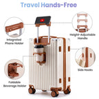 Lightweight Hard Shell Cabin Suitcase with Cup Holder