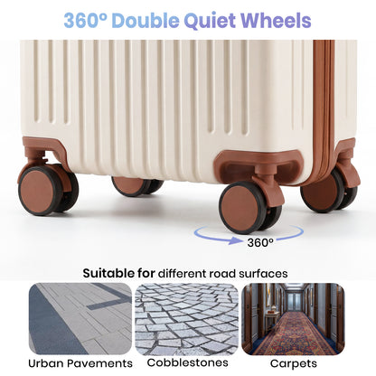 Lightweight Hard Shell Cabin Suitcase with Cup Holder