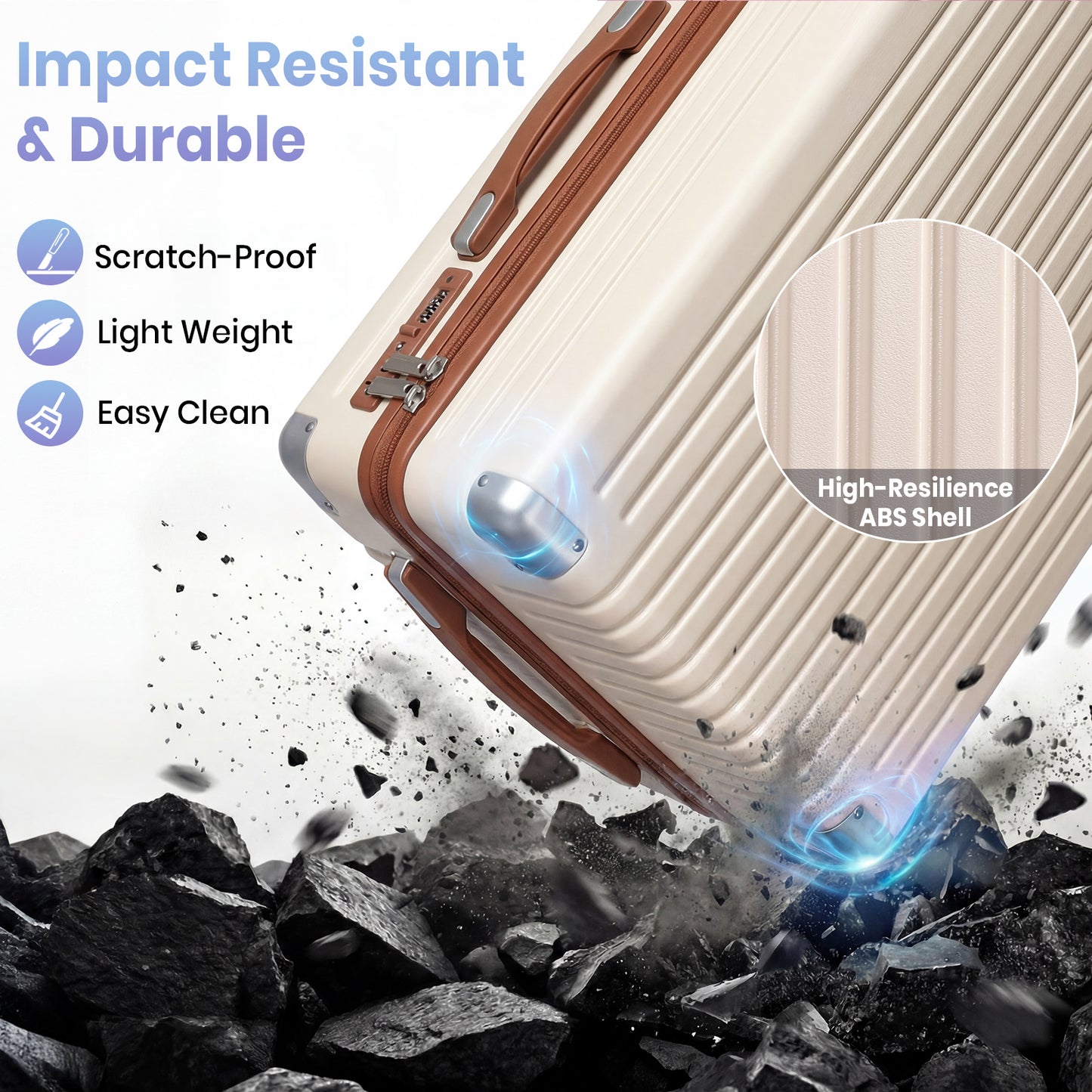 Lightweight Hard Shell Cabin Suitcase with Cup Holder