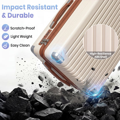 Lightweight Hard Shell Cabin Suitcase with Cup Holder
