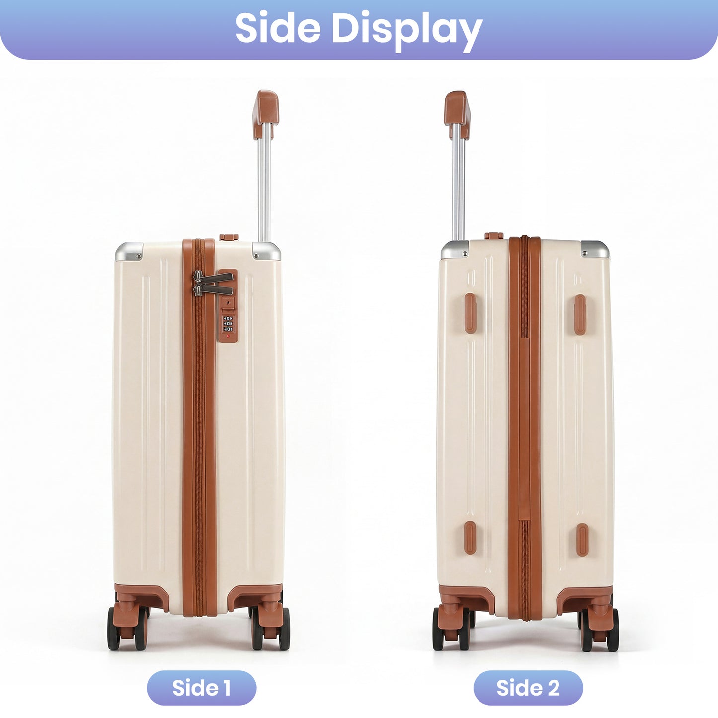 Lightweight Hard Shell Cabin Suitcase with Cup Holder