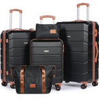 Lightweight Hard Shell Suitcase Sets 5 Piece - Black