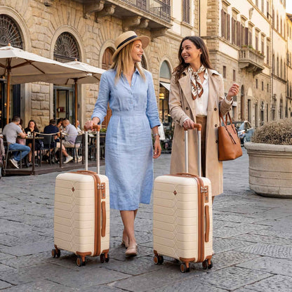 Tavoxda Lightweight PP Hardshell 3 Piece Luggage Sets Cream