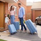 Tavoxda Lightweight PP Hardshell 3 Piece Luggage Sets Light Blue