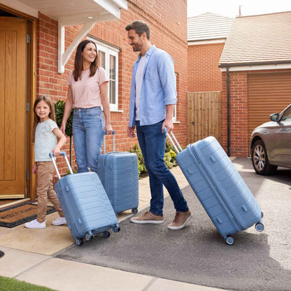 Tavoxda Lightweight PP Hardshell 3 Piece Luggage Sets Light Blue