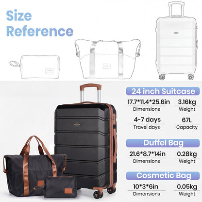 Lightweight Medium Check-in Suitcase Sets 3 Piece