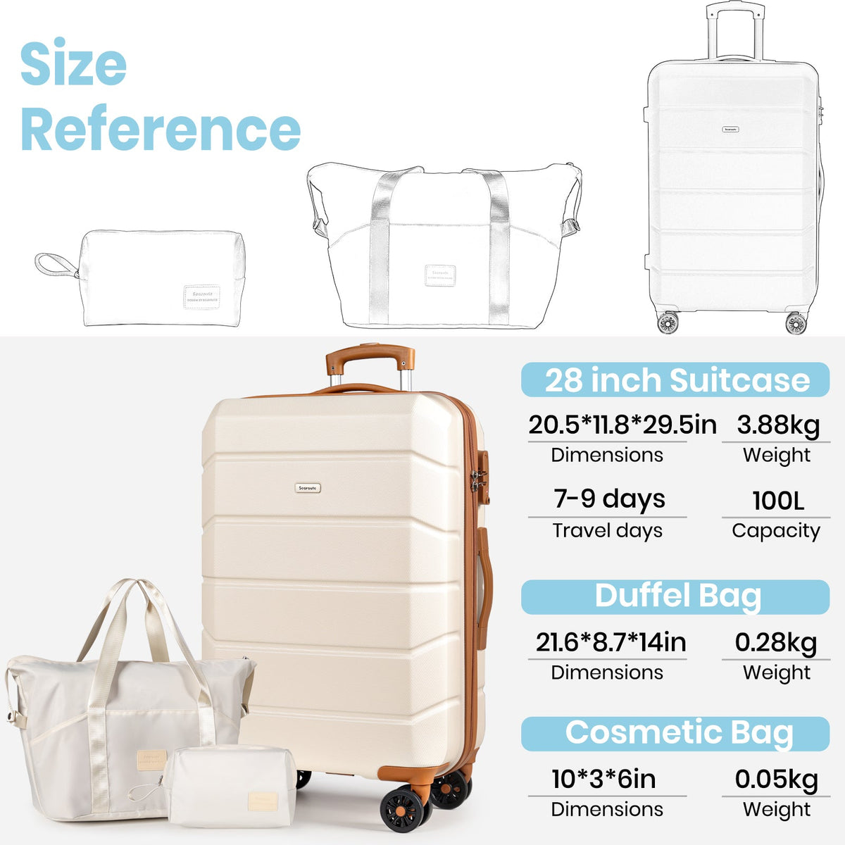 Hard Shell Large Suitcase Sets 3 Piece
