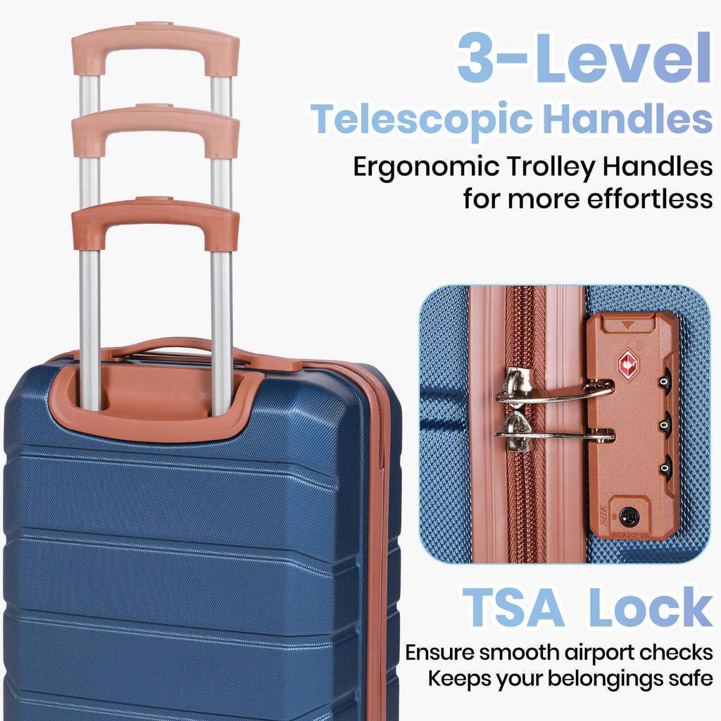 Lightweight Hard Shell Suitcase Sets 5 Piece - Blue