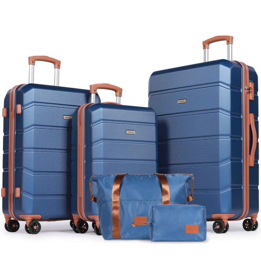 Lightweight Hard Shell Suitcase Sets 5 Piece - Blue