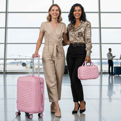 Tavoxda 20 Inch Cabin Case with Beauty Case Pink