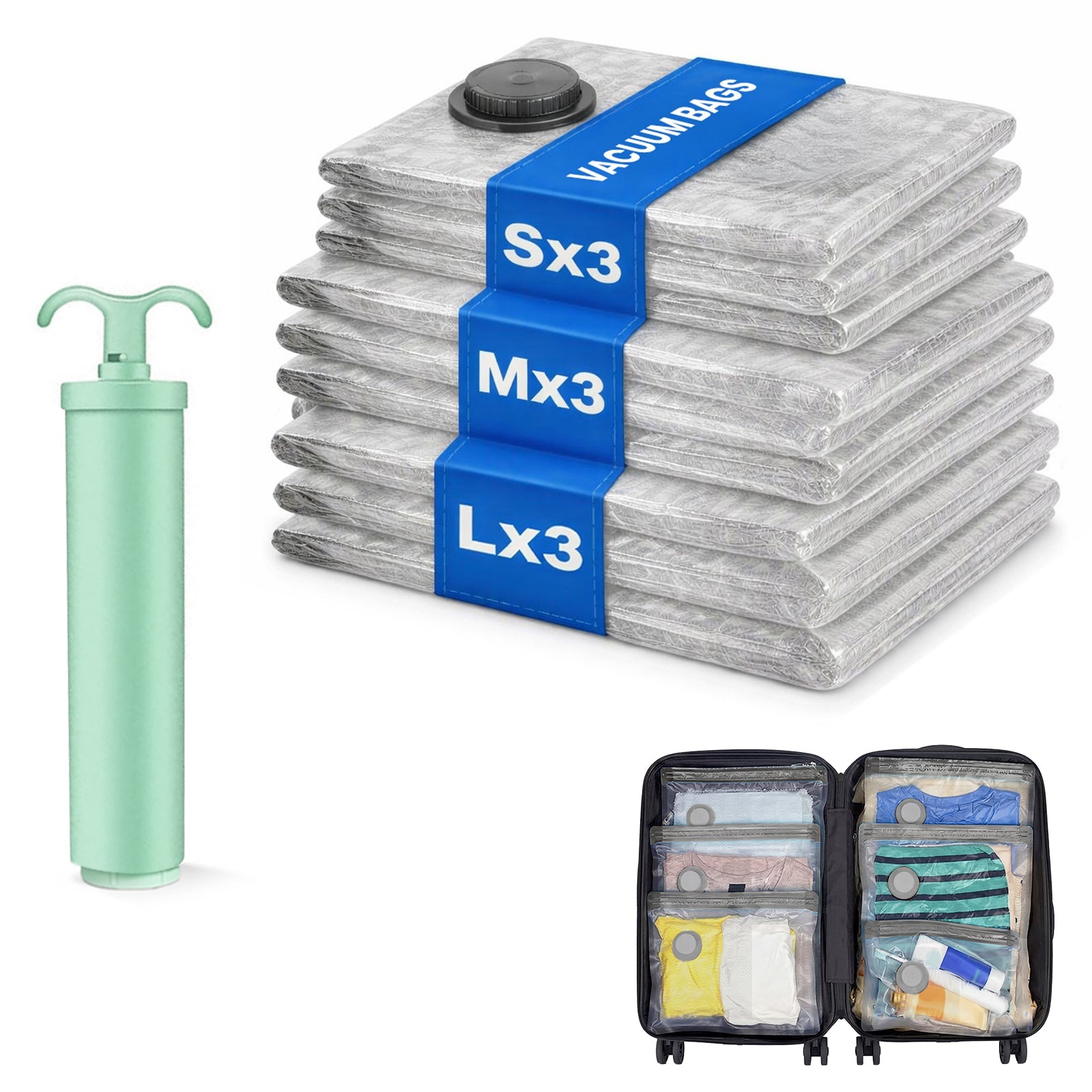 Vacuum Storage Bags with Hand Pump