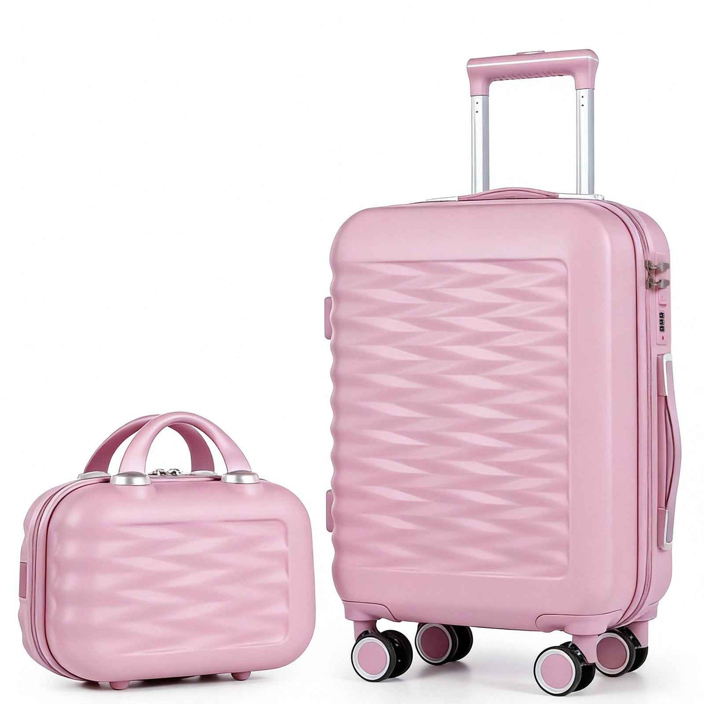 Tavoxda 20 Inch Cabin Case with Beauty Case Pink