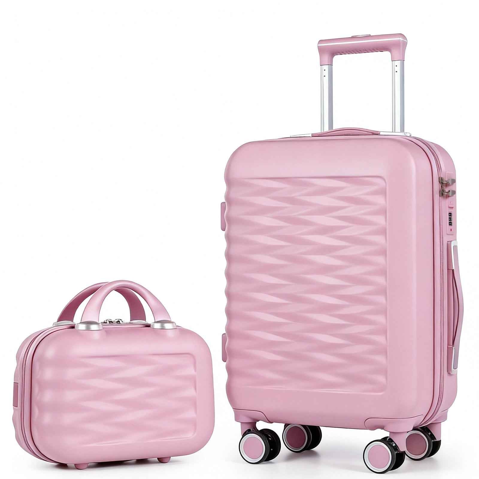 Tavoxda 20 Inch Cabin Case with Beauty Case Pink