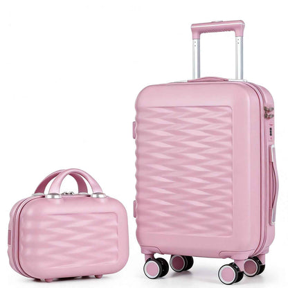 Tavoxda 20 Inch Cabin Case with Beauty Case Pink