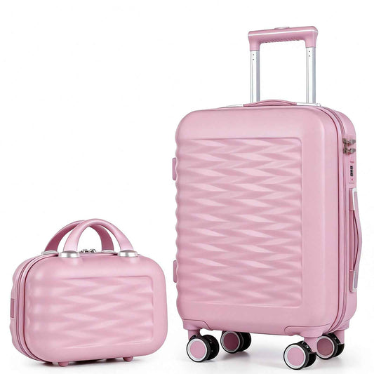 Tavoxda 20 Inch Cabin Case with Beauty Case Pink