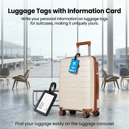 Luggage Tags 3 Pcs for Suitcase with Information Card