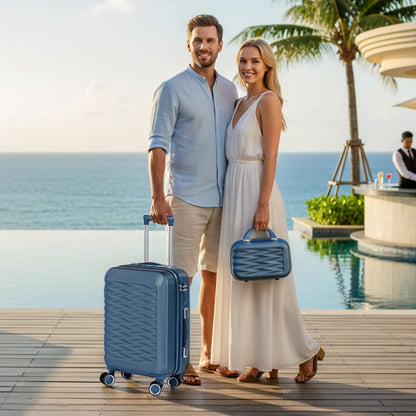 Tavoxda 4 Piece Luggage Sets in Navy Blue