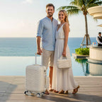 Tavoxda Lightweight Hard Shell Travel Suitcase Sets of 4 White