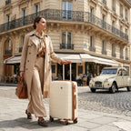 Tavoxda Lightweight PP Hard Shell Cabin Suitcase Cream