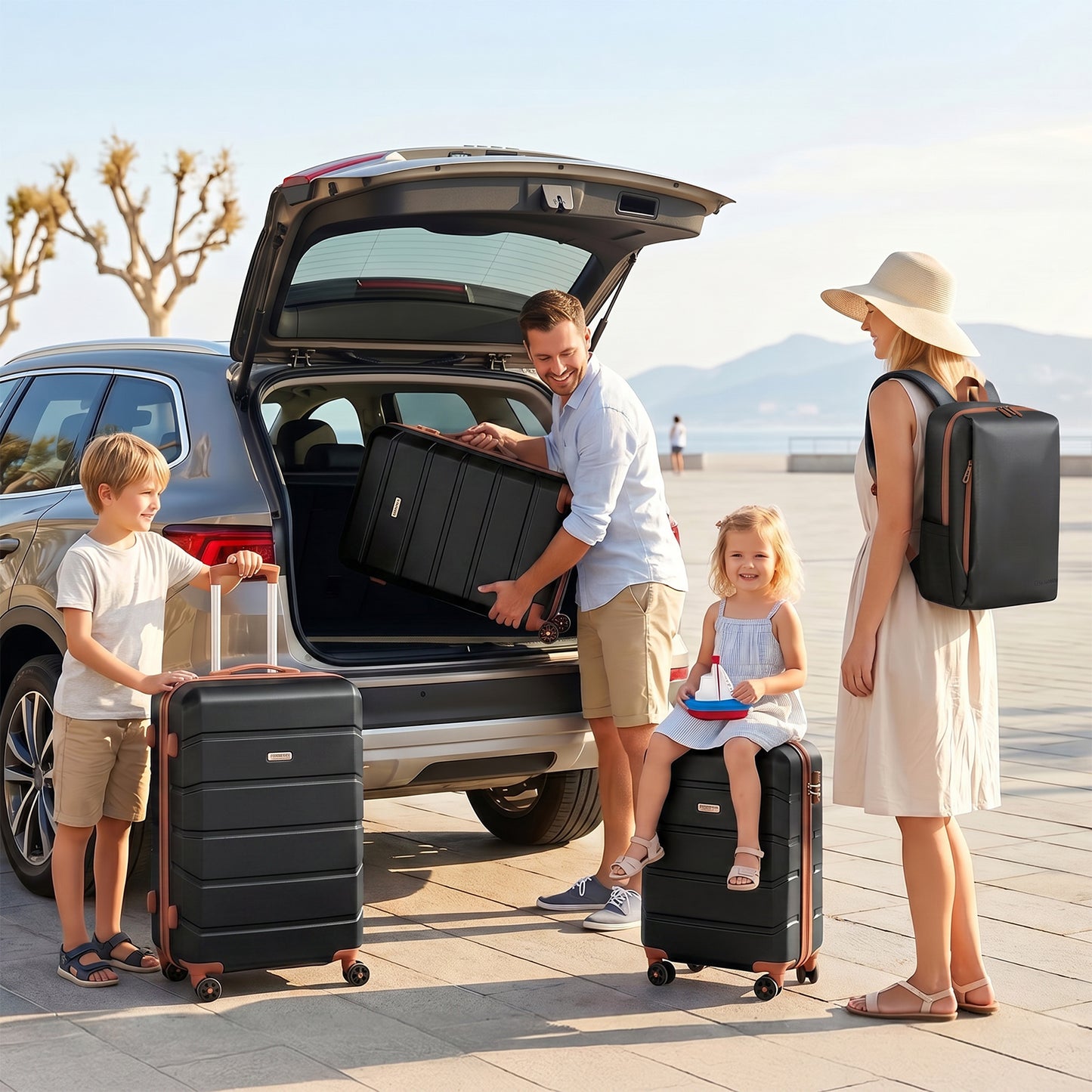 Lightweight Luggage Set with Travel Backpack