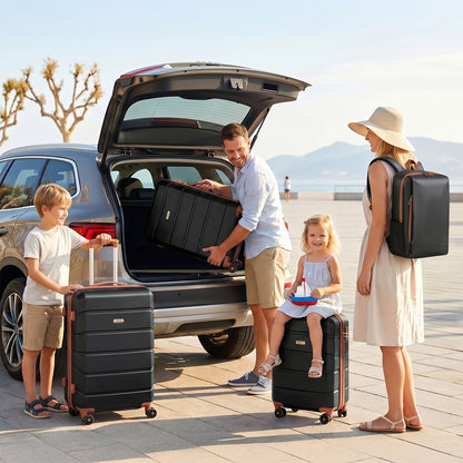 Lightweight Luggage Set with Travel Backpack