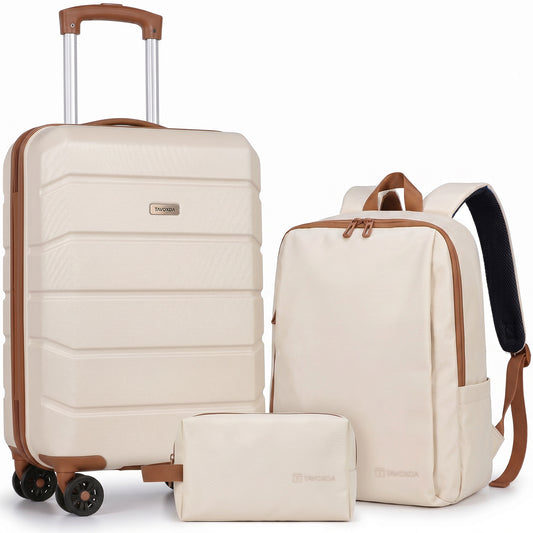 Lightweight Cabin Suitcase with Travel Backpack Set