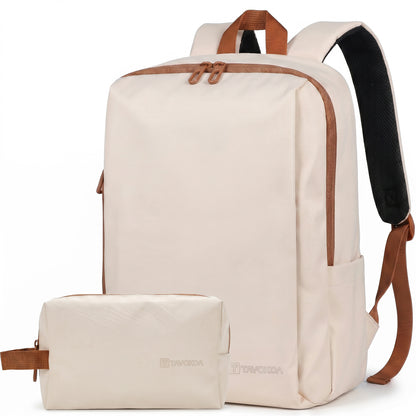 Lightweight Laptop Backpack with Toiletry Bag Cream