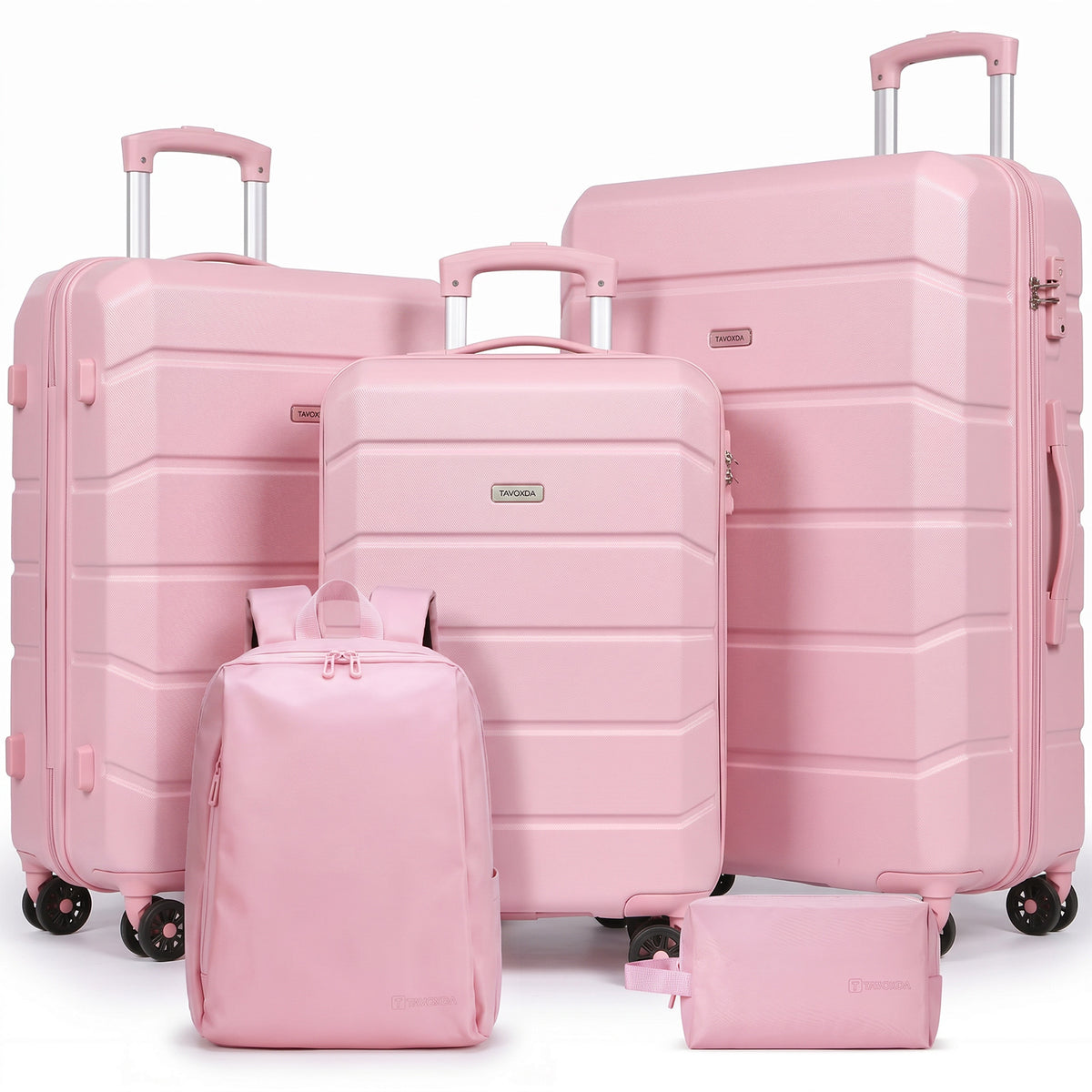 5-Piece Hard Shell Suitcase Set with Backpack & Toiletry Bag
