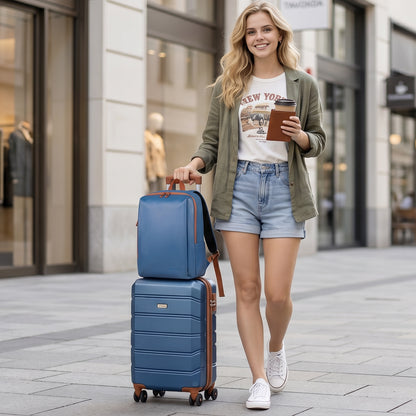 Lightweight Cabin Suitcase with Travel Backpack Set