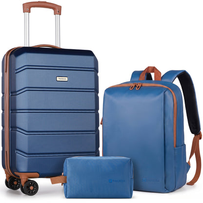 Lightweight Cabin Suitcase with Travel Backpack Set