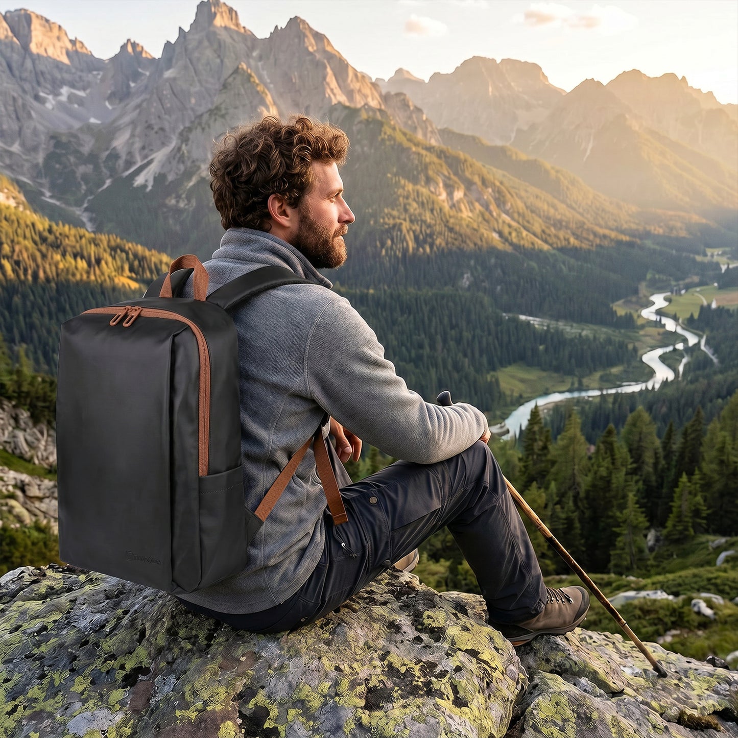 Lightweight Laptop Backpack with Toiletry Bag Black