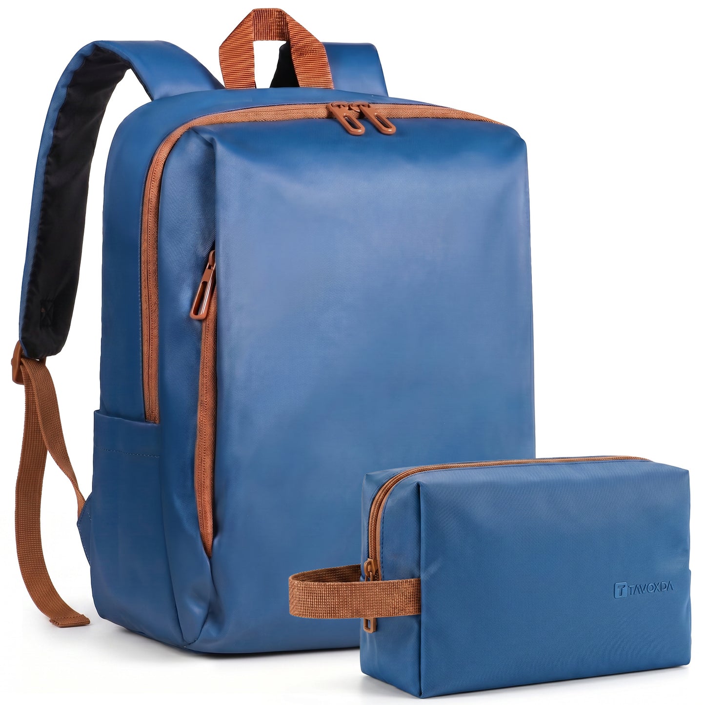 Lightweight Laptop Backpack with Toiletry Bag Blue