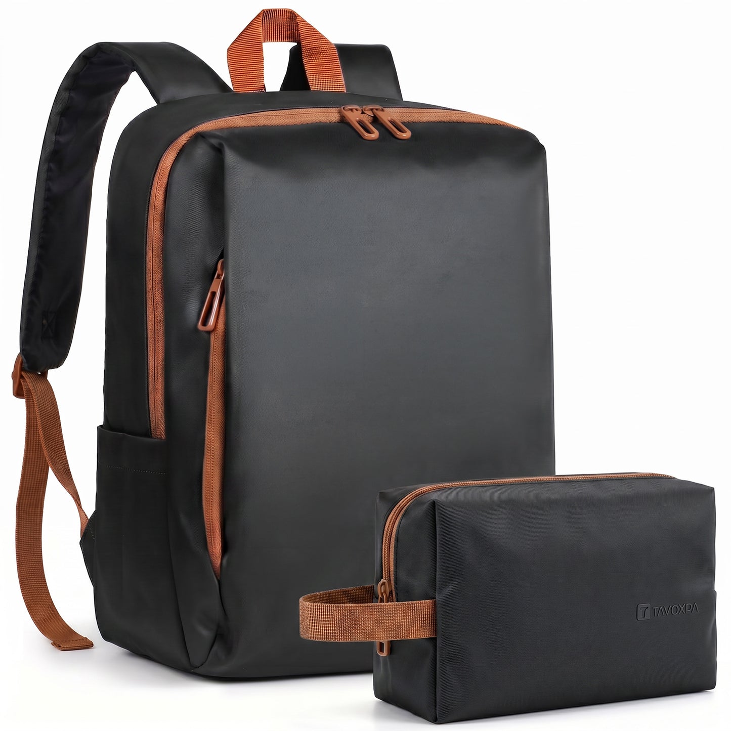 Lightweight Laptop Backpack with Toiletry Bag Black