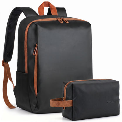 Lightweight Laptop Backpack with Toiletry Bag Black