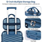 Tavoxda Lightweight Hard Shell Travel Suitcase Sets of 4 Blue