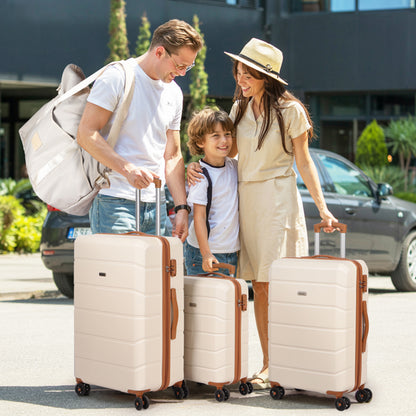 Searoute Suitcase Sets of 5 Piece in Cream