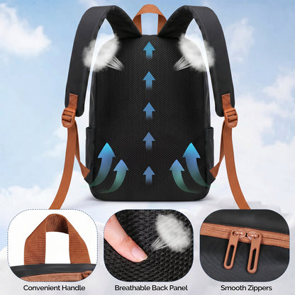Lightweight Laptop Backpack with Toiletry Bag Black